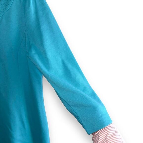 NWT Talbots Teal Blue L/S V-Neck Sun Dress Sz 8 - Picture 6 of 8